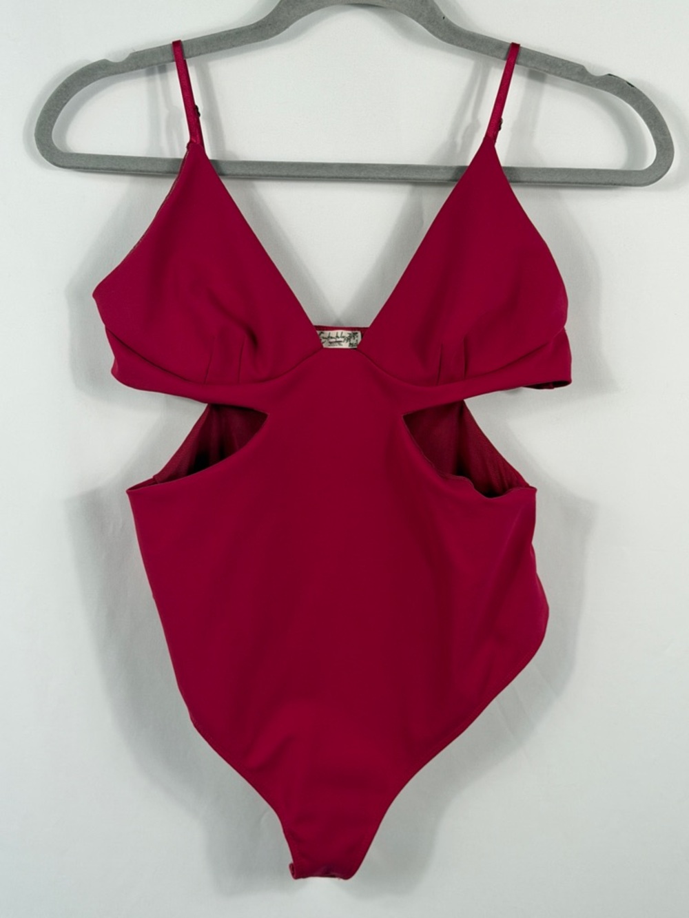 Intimately by Free People Women’s Cutout Bodysuit in Deep Raspberry. Size M